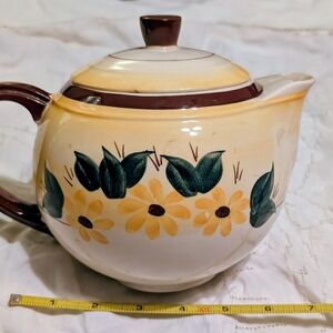 Original Black Eyed Susan Floral Ceramic Teapot with Lid
